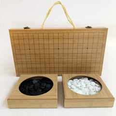 Portable Wooden Timber Weiqi/Go/Baduk Game Set Folding Board Game Gift 47*44*2.5cm - auloves
