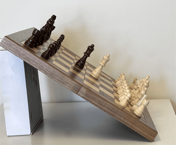 Premium 40*40*2.5cm Magnetic Large Chess Set Wooden Timber Oak Folding Board Walnut - auloves
