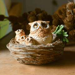 Resin Owl Ornaments Figurin Statues Home Office Garden Decor Signs Gift - auloves