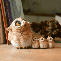 Resin Owl Ornaments Figurin Statues Home Office Garden Decor Signs Gift - auloves