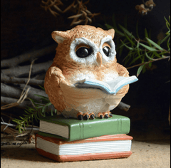 Resin Owl Ornaments Figurin Statues Home Office Garden Decor Signs Gift - auloves