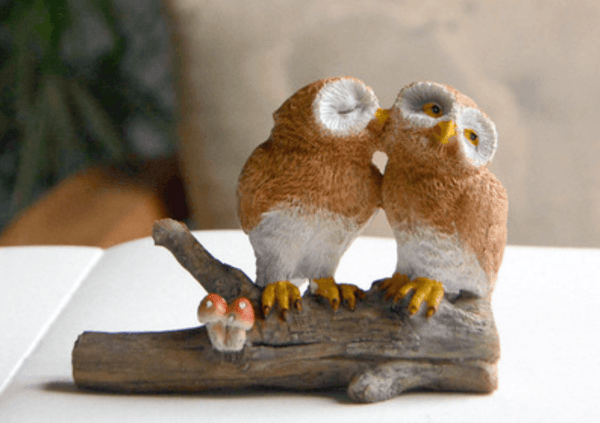 Resin Owl Ornaments Figurin Statues Home Office Garden Decor Signs Gift - auloves