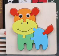Super Thick Wooden 3D Colorful Jigsaw Puzzle Educational Toy For Kid Animals 2Y+ - auloves