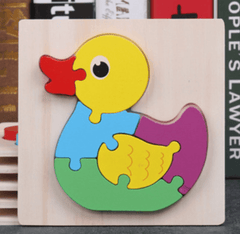 Super Thick Wooden 3D Colorful Jigsaw Puzzle Educational Toy For Kid Animals 2Y+ - auloves