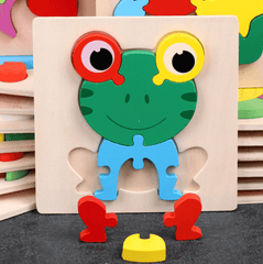 Super Thick Wooden 3D Colorful Jigsaw Puzzle Educational Toy For Kid Animals 2Y+ - auloves