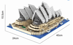 Sydney Opera House 3D DIY Model Building Blocks Micro - auloves