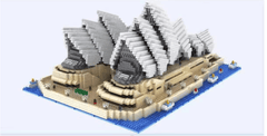 Sydney Opera House 3D DIY Model Building Blocks Micro - auloves