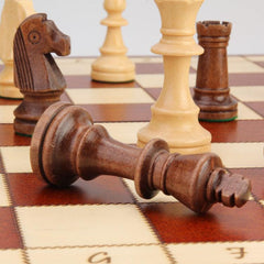 Thermoprint Lettering 40cm Magnetic Large Beech Wooden Timber Oak Chess Set - auloves