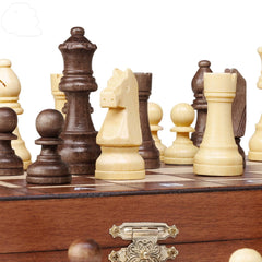 Thermoprint Lettering 43cm Large Beech Wooden Timber Oak Chess Set - auloves