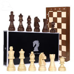 Thermoprint Lettering 43cm Large Beech Wooden Timber Oak Chess Set - auloves