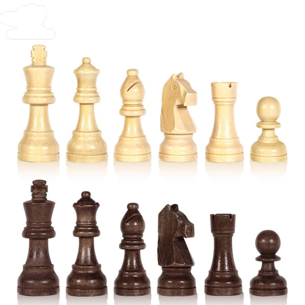 Thermoprint Lettering 43cm Large Beech Wooden Timber Oak Chess Set - auloves