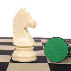 Tournament Chess Set 52x52cm Plastic Pieces with Iron Weighted Leather Chessboard (Oak) - auloves