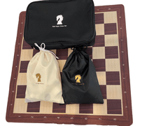 Tournament Chess Set 52x52cm Plastic Pieces with Iron Weighted Leather Chessboard (Oak) - auloves