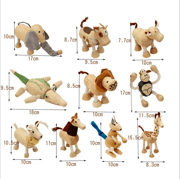 Wooden Animal Toy Family Indoor Game 14pcs Set - auloves